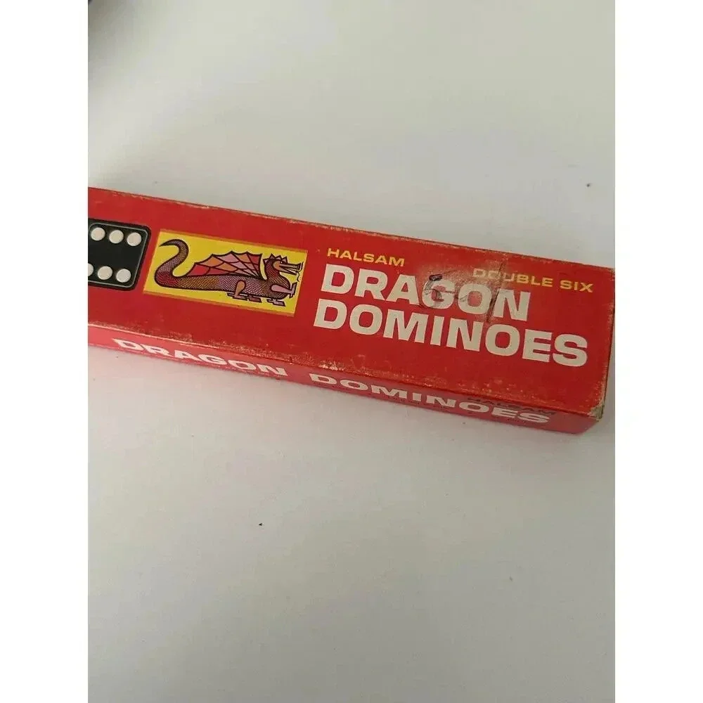Vintage Playskool Halsam Double Six Dragon Dominoes